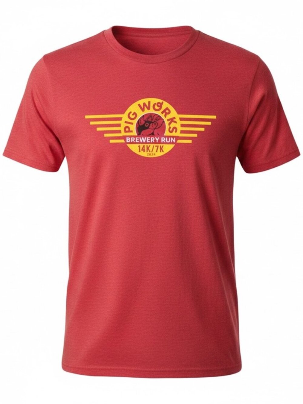 2024 Cincinnati Flying Pig Brew Works T-Shirt Size Medium Asics Unisex Red
